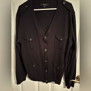 Marc Anthony Black Button Down Cardigan w/Pockets